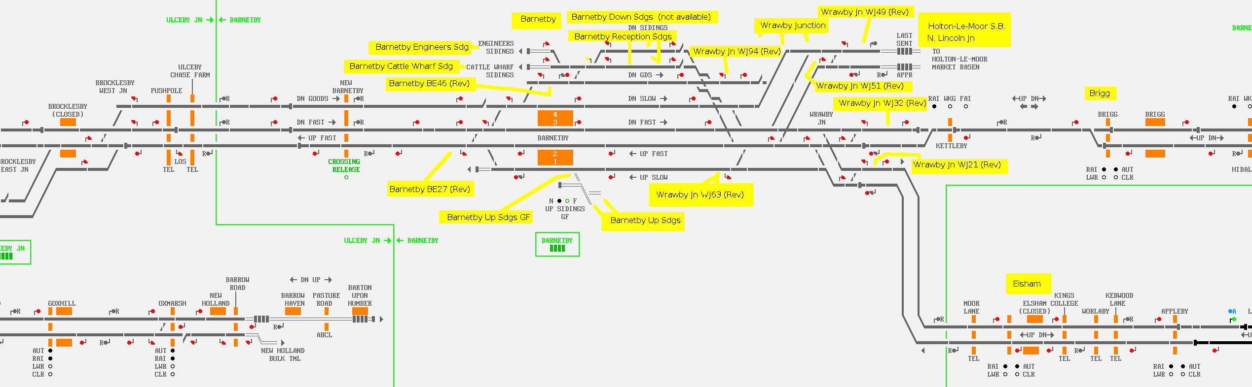 Barnetby area map with locations annotated